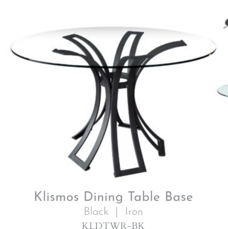 Klismos Dining Table Base in Black