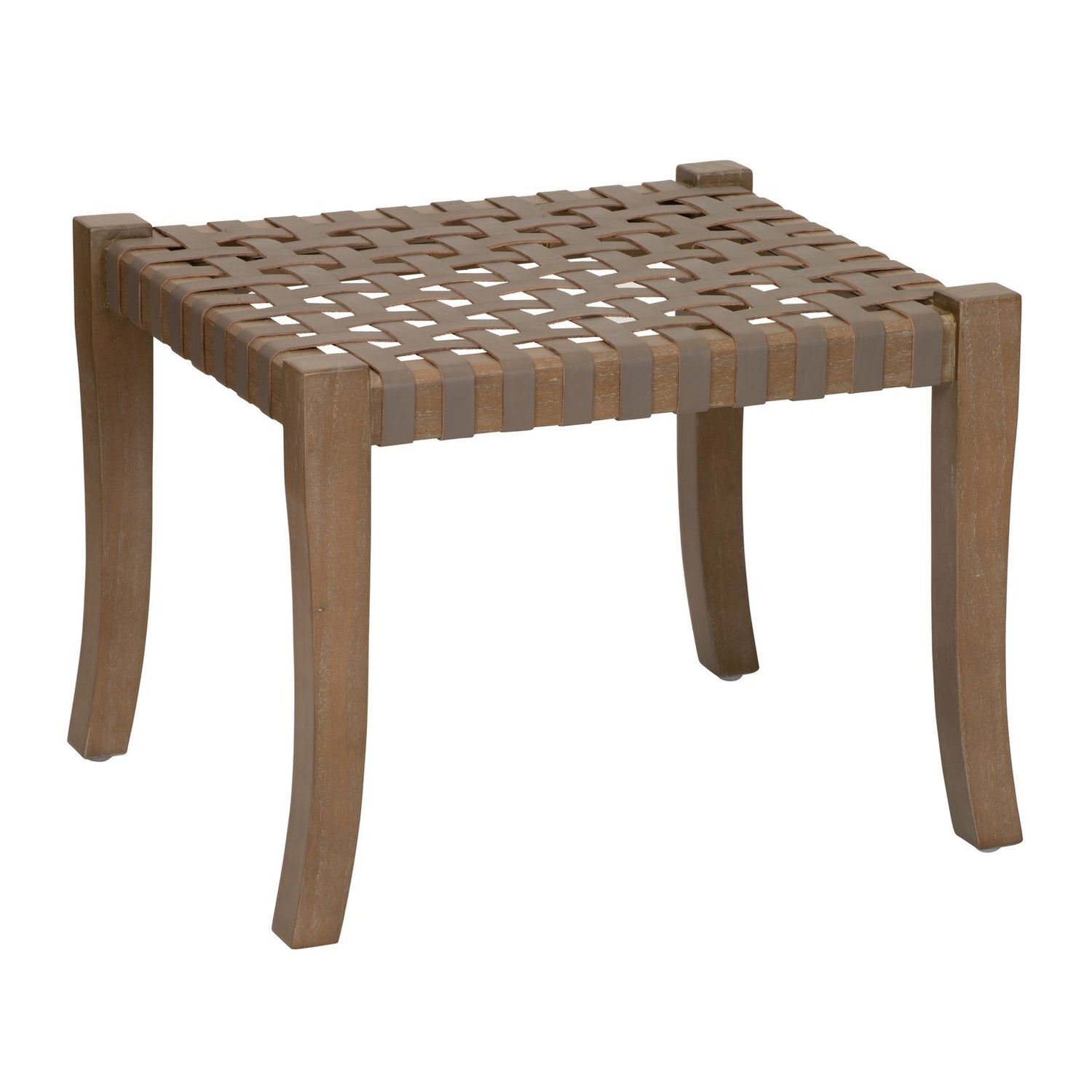 Sasha Leather Woven Stool
